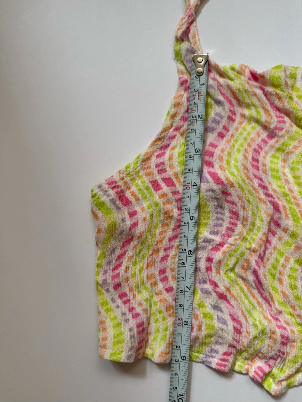 Zara Girls Multicolor Smocked Crop Tank Top Size 11-12 152 Rainbow Crinkle